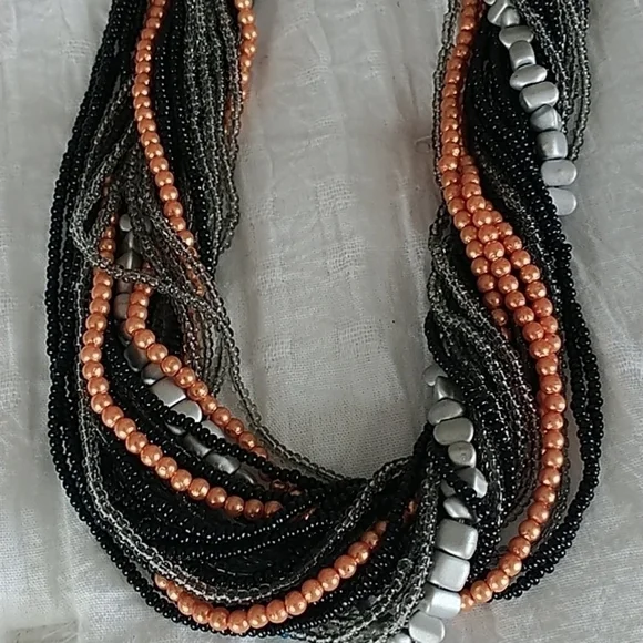 Multi Beaded twisted strand Chocker Necklace - Picture 10 of 10